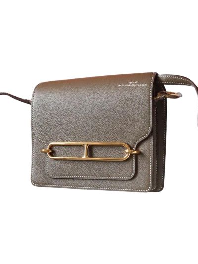 Hermes Roulis Bag Hermes VIP Roulis Shoulder Bag Gray Evercolor Leather 19CM 23CM 522824