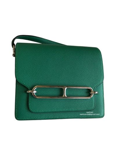 Hermes Roulis Bag Hermes VIP Roulis Shoulder Bag Green Evercolor Leather 19CM 23CM 522741