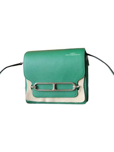 Hermes Roulis Bag Hermes VIP Roulis Shoulder Bag Green Evercolor Leather 19CM 23CM 522812