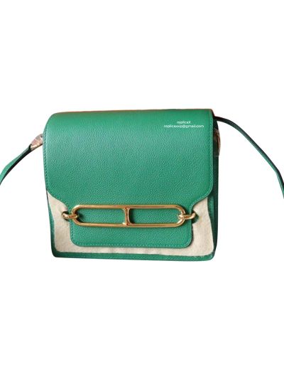 Hermes Roulis Bag Hermes VIP Roulis Shoulder Bag Green Evercolor Leather 19CM 23CM 522813