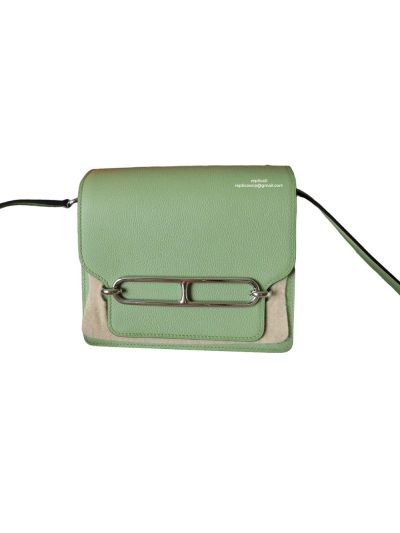 Hermes Roulis Bag Hermes VIP Roulis Shoulder Bag Green Evercolor Leather 19CM 23CM 522816