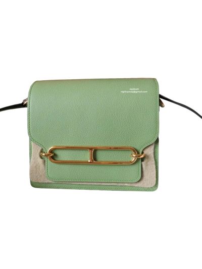 Hermes Roulis Bag Hermes VIP Roulis Shoulder Bag Green Evercolor Leather 19CM 23CM 522817