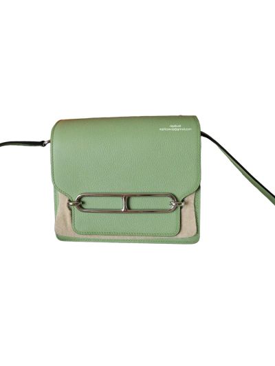 Hermes Roulis Bag Hermes VIP Roulis Shoulder Bag Green Evercolor Leather 19CM 23CM 522822