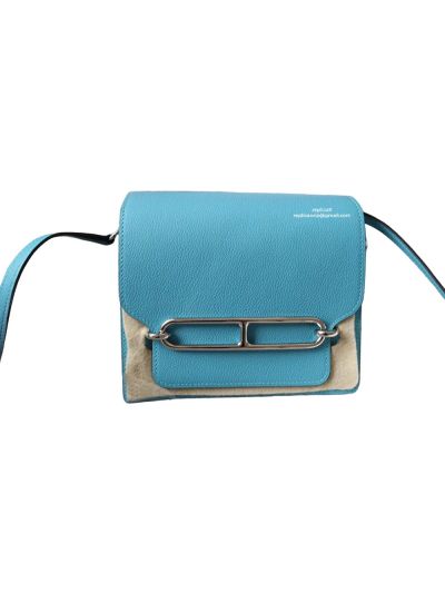Hermes Roulis Bag Hermes VIP Roulis Shoulder Bag Light Blue Evercolor Leather 19CM 23CM 522818