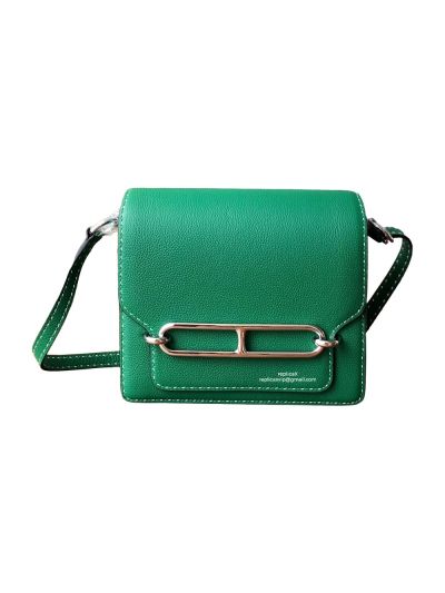 Hermes Roulis Bag Hermes VIP Roulis Shoulder Bag Light Green Evercolor Leather 19CM 23CM 522784