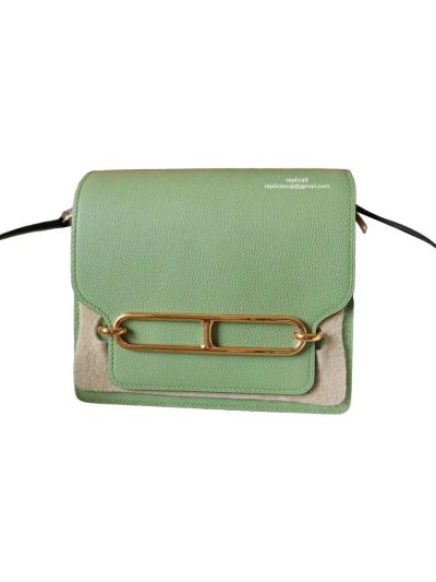 Hermes Roulis Bag Hermes VIP Roulis Shoulder Bag Mint Green Evercolor Leather 19CM 23CM 522829