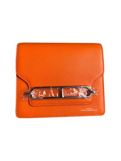 Hermes Roulis Bag Hermes VIP Roulis Shoulder Bag orange Evercolor Leather 19CM 23CM 522798