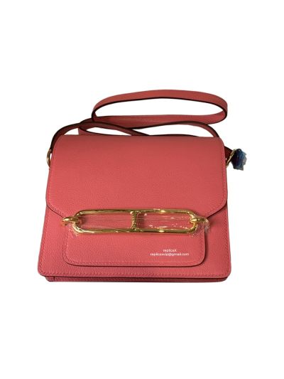 Hermes Roulis Bag Hermes VIP Roulis Shoulder Bag Pink Evercolor Leather 19CM 23CM 522779