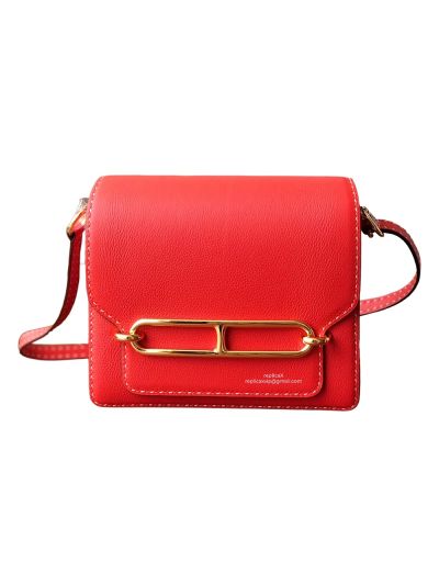 Hermes Roulis Bag Hermes VIP Roulis Shoulder Bag Red Evercolor Leather 19CM 23CM 522788