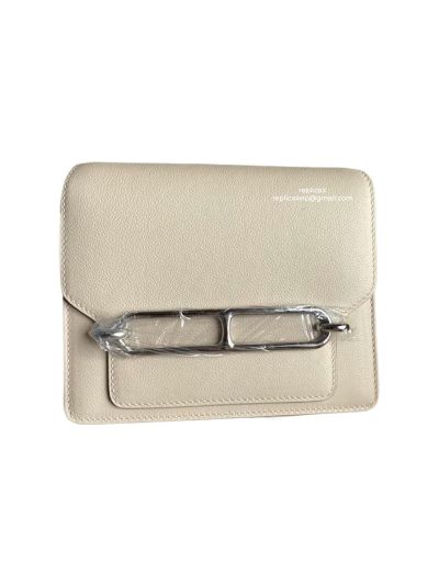 Hermes Roulis Bag Hermes VIP Roulis Shoulder Bag White Evercolor Leather 19CM 23CM 522800
