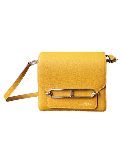 Hermes Roulis Bag Hermes VIP Roulis Shoulder Bag Yellow Evercolor Leather 19CM 23CM 522786
