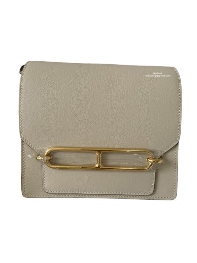 Hermes Roulis Mini 18 Evercolor Handbag Cream White 18CM 523915