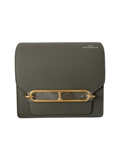 Hermes Roulis Mini 18 Evercolor Handbag Gray 18CM 523919