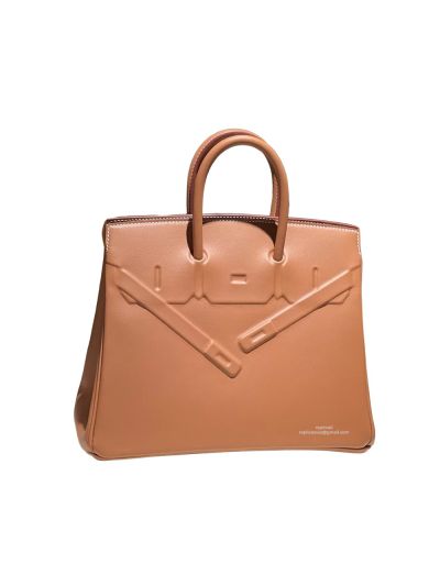 Hermes Shadow Birkin 25 Swift Leather Tote Bag Brown 25CM 524680