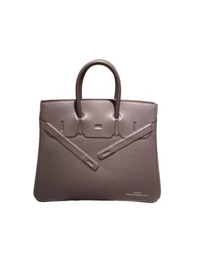 Hermes Shadow Birkin 25 Swift Leather Tote Bag Burgundy 25CM 524679