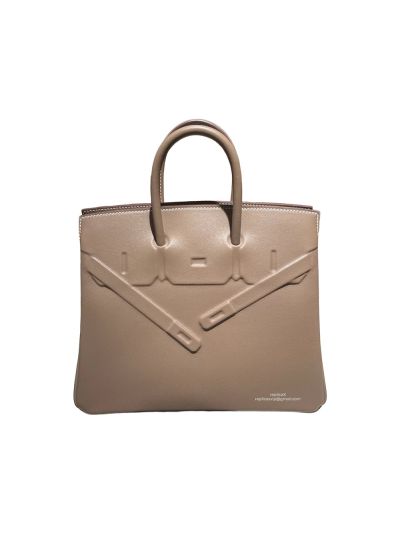 Hermes Shadow Birkin 25 Swift Leather Tote Bag Light Gray 25CM 524678