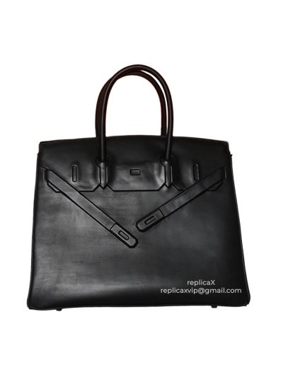 Hermes Shadow Birkin 35 Bag Limited Edition Black Swift Leather Bag 522007