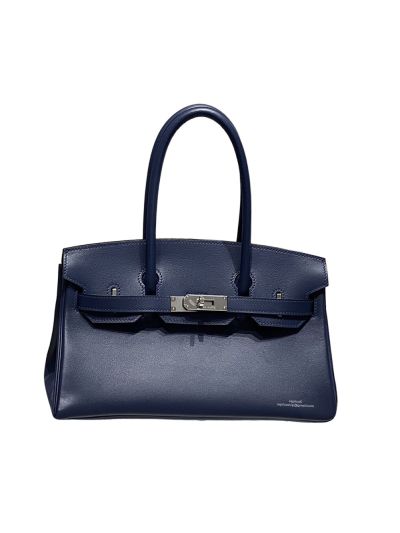 Hermes Shoulder Birkin 29 Leather Bag Blue 29CM 523906