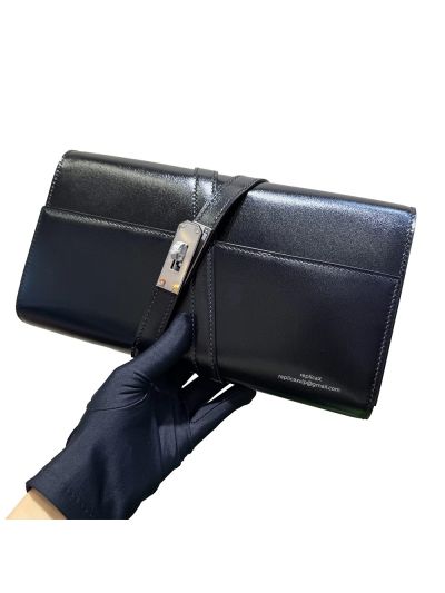 Hermes Spring Summer 2026 Kelly Clutch Black Leather Bag 26CM 524900