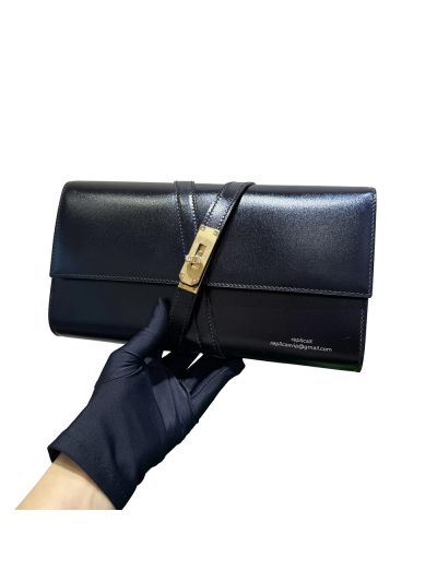 Hermes Spring Summer 2026 Kelly Clutch Black Leather Bag 26CM 524901