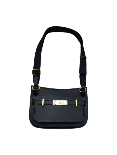 Hermes Swift Leather Mini Jypsiere Shoulder Bag Black 523423