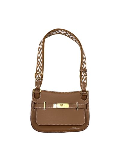 Hermes Swift Leather Mini Jypsiere Shoulder Bag Brown 523422