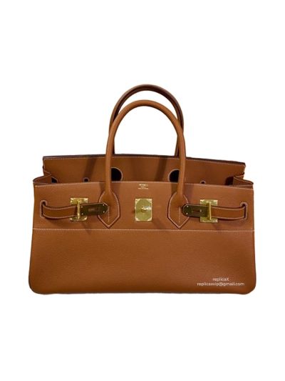 Hermes Top Handle Bag Hermes VIP Shoulder Birkin 42 JPG Bag Brown Togo Leather 522907