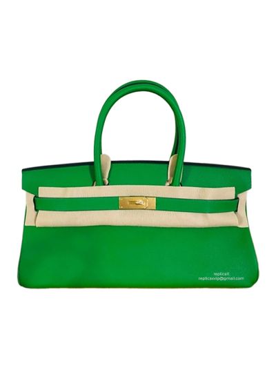 Hermes Top Handle Bag Hermes VIP Shoulder Birkin 42 JPG Bag Green Togo Leather 522905