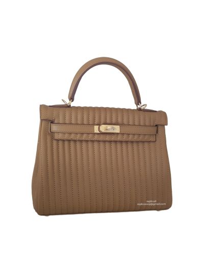 Hermes Tote Bag Hermes Never Seen Mille Gateaux Kelly 25 Bag Tan Matelasse Leather 522913