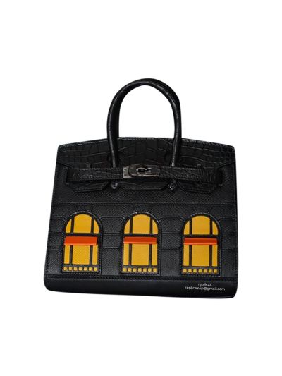 Hermes Tote Bag Hermes VIP Birkin 25 Sellier Faubourg House Bag Black Crocodile Leather 522918