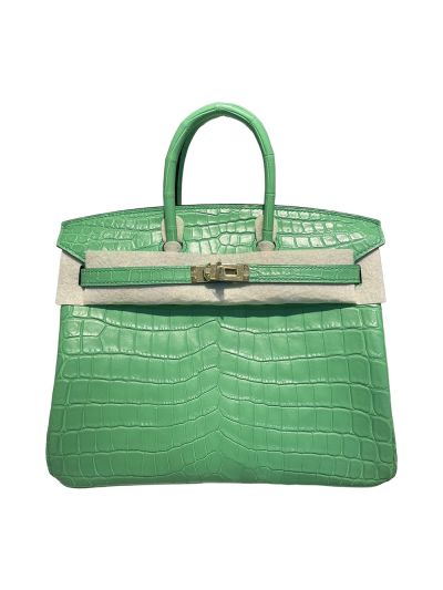 Hermes Tote Bag Hermes VIP Birkin 25 Tote Bag Green Original Crocodile Leather 522922