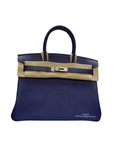 Hermes Tote Bag Hermes VIP Birkin 30 Top Handle Bag Blue Togo Leather 522937