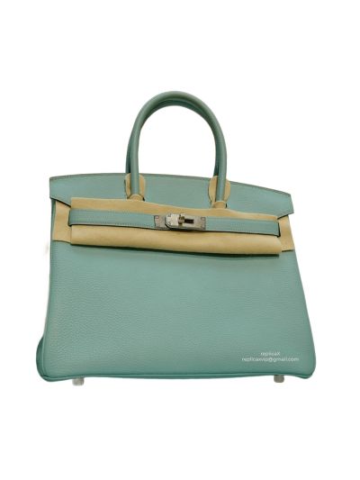 Hermes Tote Bag Hermes VIP Birkin 30 Top Handle Bag Light Blue Togo Leather 522933