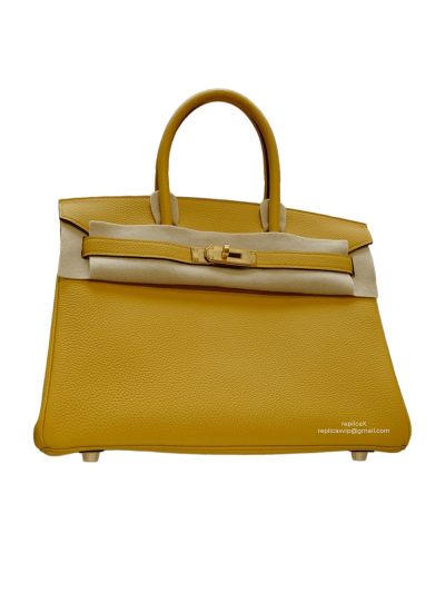 Hermes Tote Bag Hermes VIP Birkin 30 Top Handle Bag Yellow Togo Leather 522941