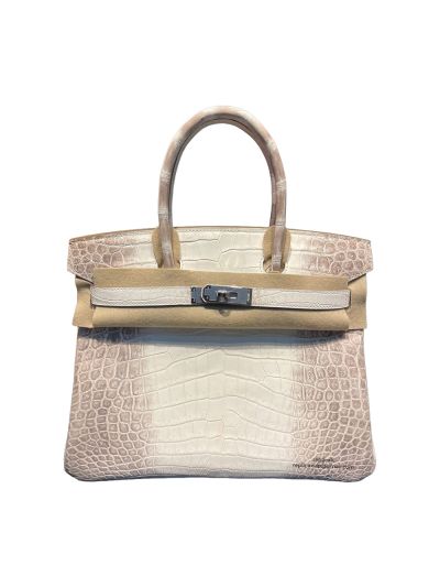 Hermes Tote Bag Hermes VIP Birkin 30 Tote Bag White Gray Original Crocodile Leather 522950