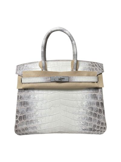 Hermes Tote Bag Hermes VIP Birkin 30 Tote Bag White Gray Original Crocodile Leather 522963