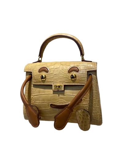 Hermes Tote Bag Hermes VIP Quelle Kelly Idole Doll Bag Limited Edition Beige Matt Crocodile Leather 5241811