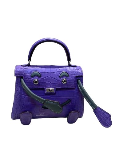 Hermes Tote Bag Hermes VIP Quelle Kelly Idole Doll Bag Limited Edition Blue Matt Crocodile Leather 524182