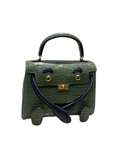 Hermes Tote Bag Hermes VIP Quelle Kelly Idole Doll Bag Limited Edition Green Matt Crocodile Leather 524190