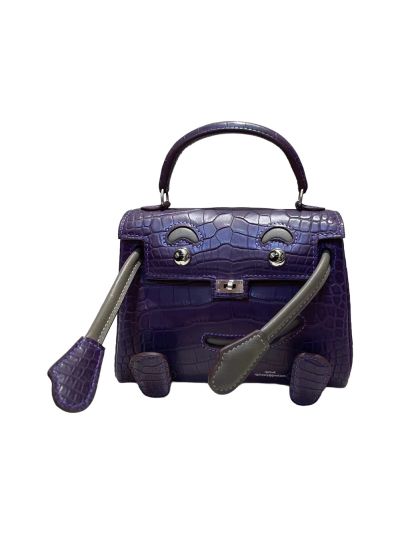 Hermes Tote Bag Hermes VIP Quelle Kelly Idole Doll Bag Limited Edition Purple Matt Crocodile Leather 524188