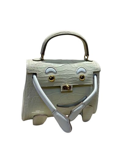 Hermes Tote Bag Hermes VIP Quelle Kelly Idole Doll Bag Limited Edition White Matt Crocodile Leather 524192