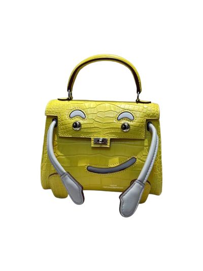 Hermes Tote Bag Hermes VIP Quelle Kelly Idole Doll Bag Limited Edition Yellow Matt Crocodile Leathe 52419191
