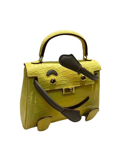 Hermes Tote Bag Hermes VIP Quelle Kelly Idole Doll Bag Limited Edition Yellow Matt Crocodile Leather 524195