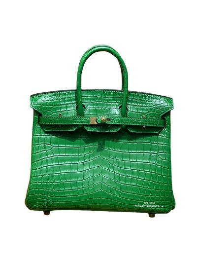 Hermes VIP Birkin 25 Tote Bag Green Real Crocodile Leather 523001