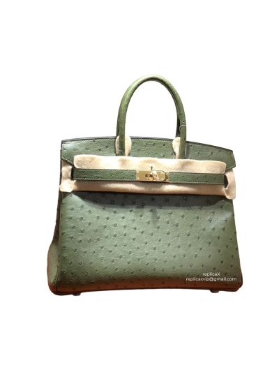 Hermes Vip Birkin 30 Ostrich Leather Hand Stitched Tote Bag Grey 522221