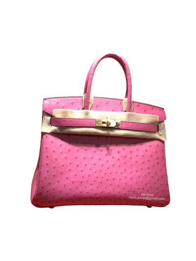 Hermes Vip Birkin 30 Ostrich Leather Hand Stitched Tote Bag Grey 522220