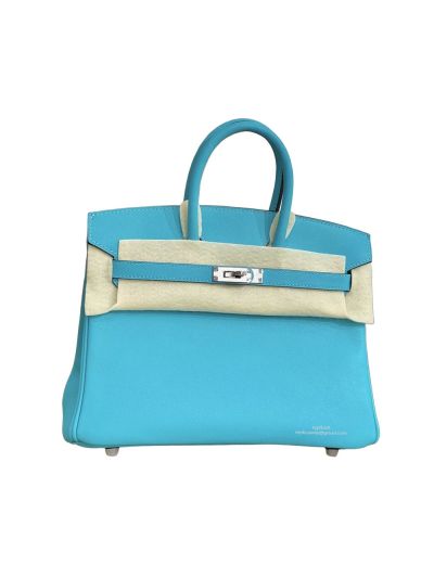 Hermes Vip Birkin 30 Tote Hand Stitched Bag Blue Swift Calfskin 525178