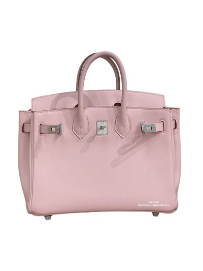 Hermes Vip Birkin 30 Tote Hand Stitched Bag Pink Swift Calfskin 522554