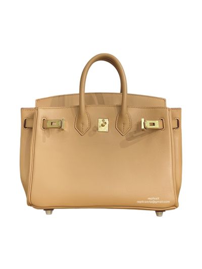 Hermes Vip Birkin 30 Tote Hand Stitched Bag Tan Swift Calfskin 525150