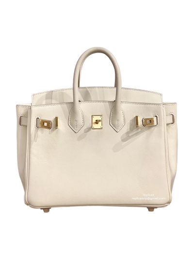 Hermes Vip Birkin 30 Tote Hand Stitched Bag White Swift Calfskin 525152